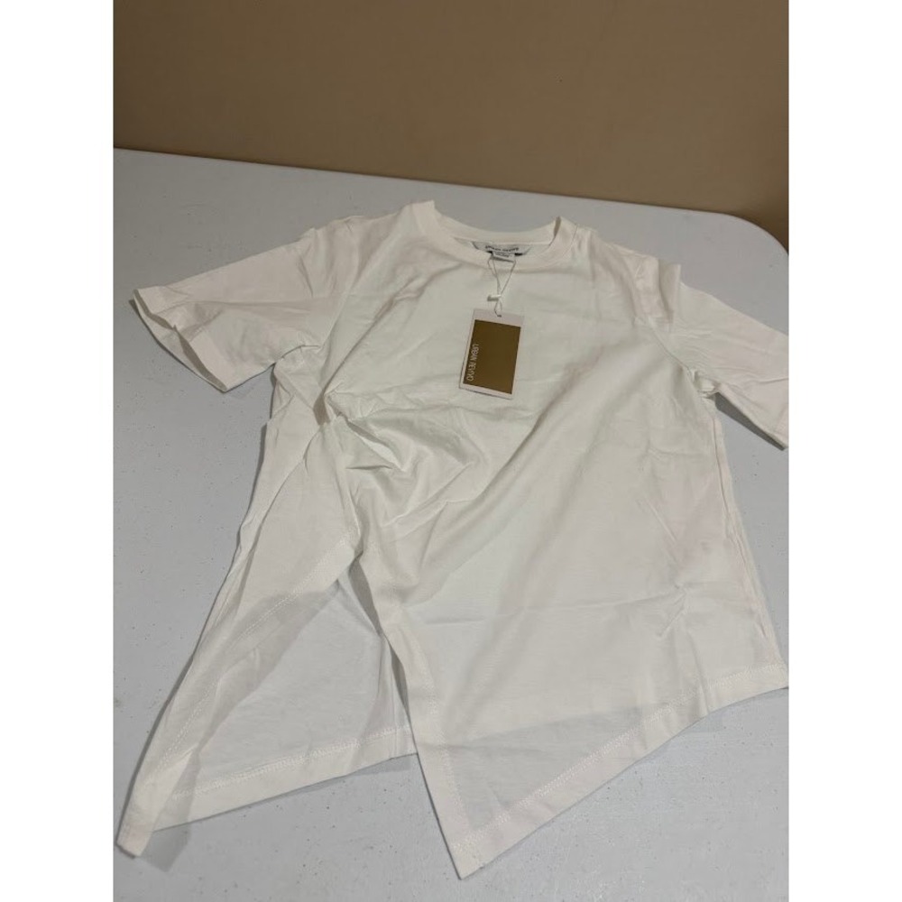Urban Revivo Womens White Asymmetrical Wrap T-Shirt IG27S4MX2001W00S Size S